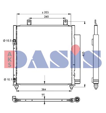 AKS DASIS Конденсатор, кондиционер 142036N